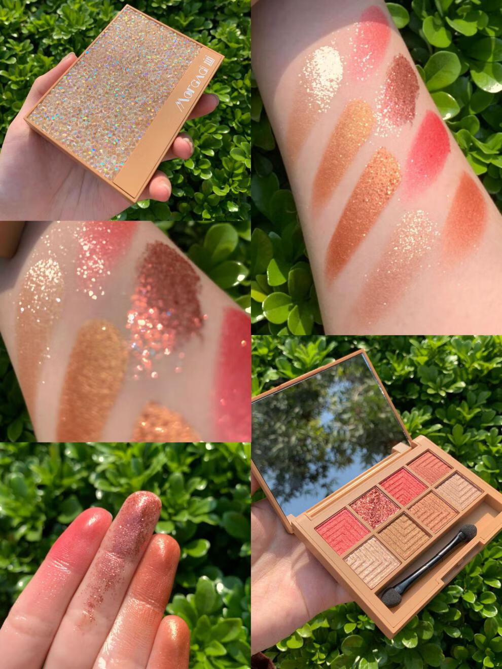 秋冬护肤国货彩妆xixi白珍珠8色眼影莫兰迪自然之光哑光珠光金葱片