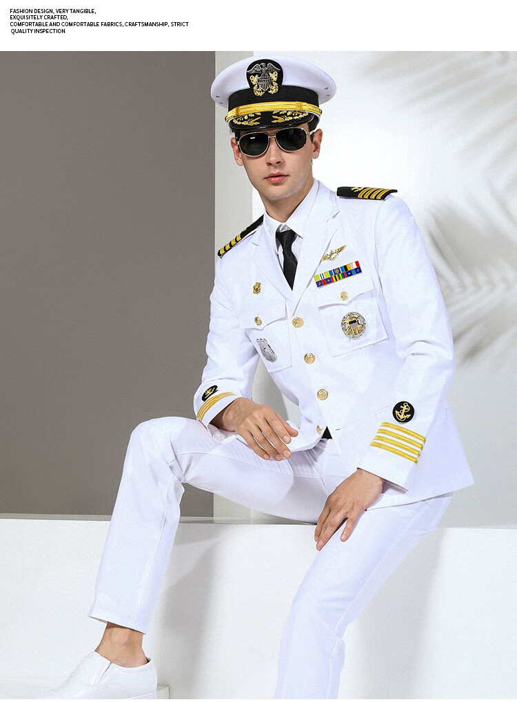 安富利海军制服礼服游艇船长制服美海军晚宴演出服表演服外套西装男