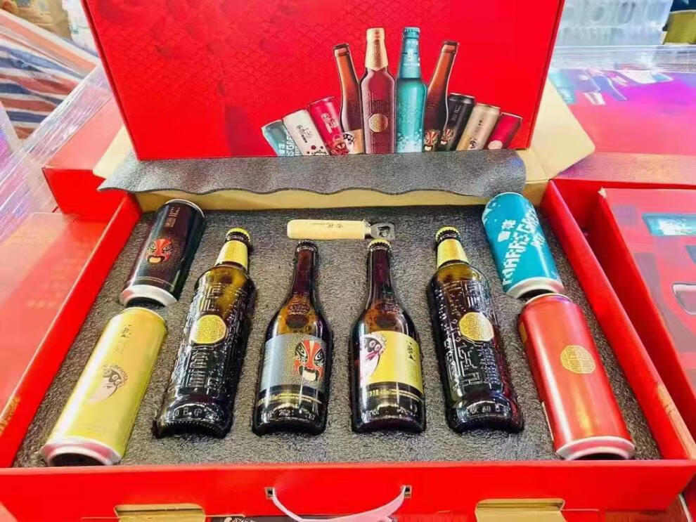 雪花啤酒礼盒装12听 雪花啤酒礼盒虎虎生威脸谱匠心老雪花新年礼盒12