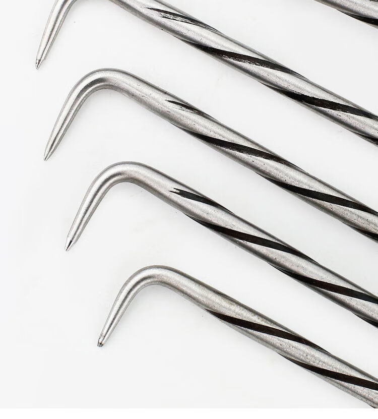 新洪华硬钢筋钩扎钩钢筋绑钩桩心钢耐敲打扎丝钩不锈钢扎勾钩子30cm