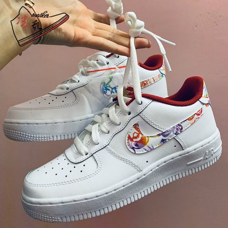 af1空军一号新年剪纸鸳鸯低帮休闲板鞋小麦新款cj917820036