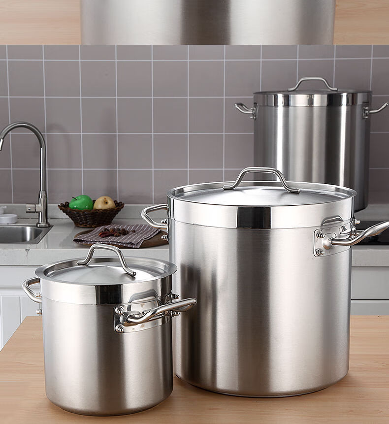 304不锈钢汤桶一体成型加厚大桶电磁炉商用桶锅煮熬高桶汤锅家用 45*