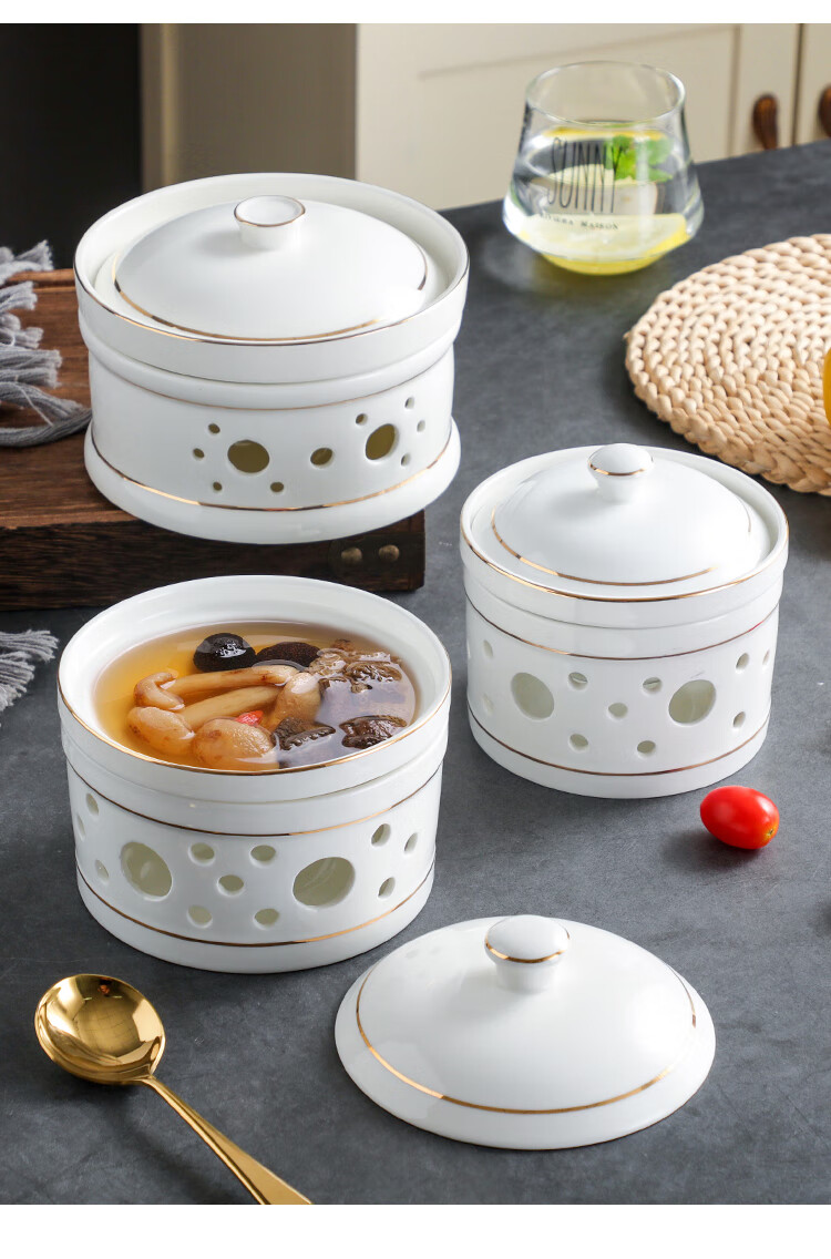 位上汤盅小米辽参盅燕窝鱼翅鲍鱼海参糖水碗捞饭位上餐具蜡烛加热保温