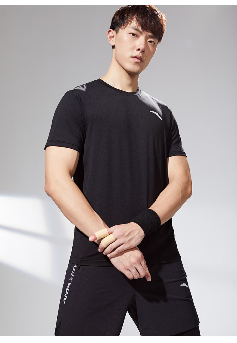 安踏短袖t恤男 综训系列 21新款夏季跑步训练速干短t透气排汗男士短袖