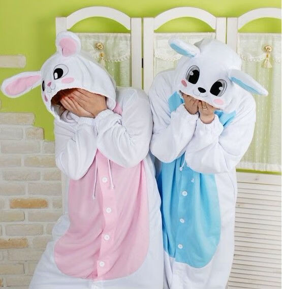 连体睡衣儿童7岁女孩小白兔连体衣小兔子衣服女童睡衣冬天珊瑚绒动物