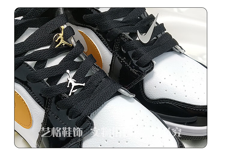 适配af1空军一号aj1金属笑脸nike鞋带扣球鞋别针装饰标牌配件 矿黑af1