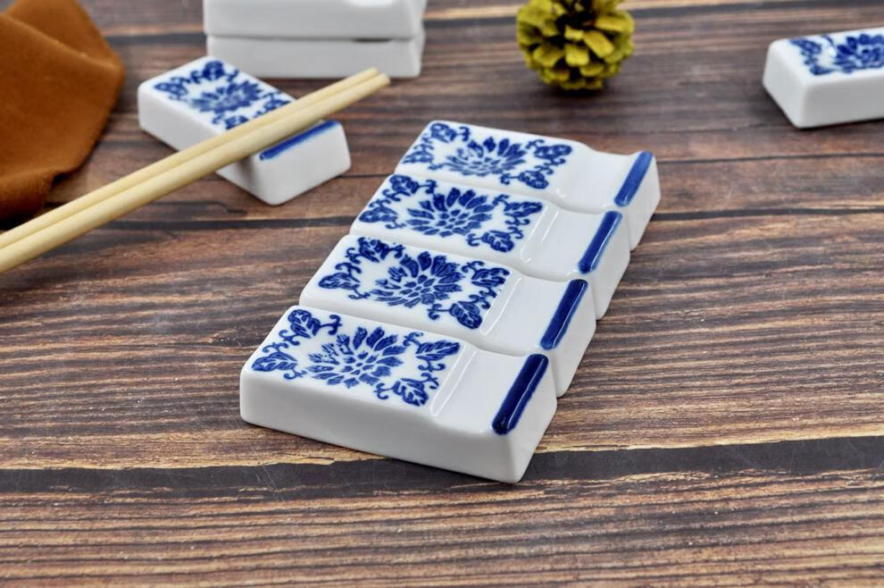 放筷子托枕骨瓷筷子托青花瓷陶瓷筷架两用筷子托筷子架家用放筷子的