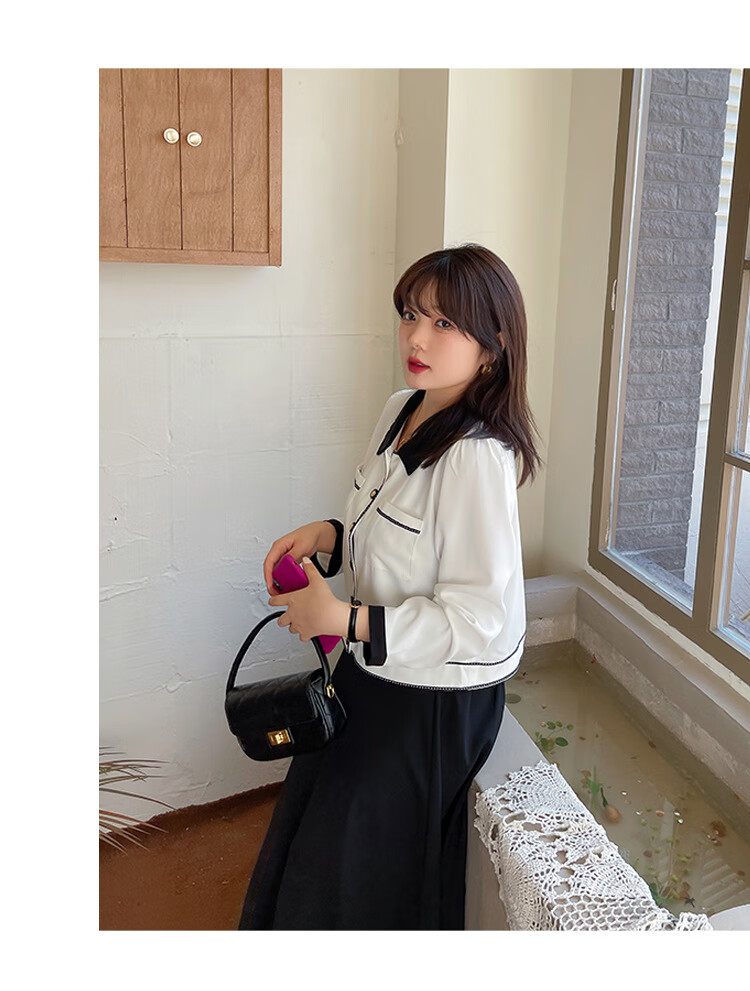 沫筱雪 早秋新款2022秋季大码女装200斤胖mm小香风开衫高腰半裙套装