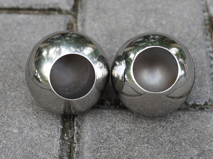 不锈钢单孔球201精品球水涨球无缝单孔抛光冲孔单穿管圆球32x185单孔