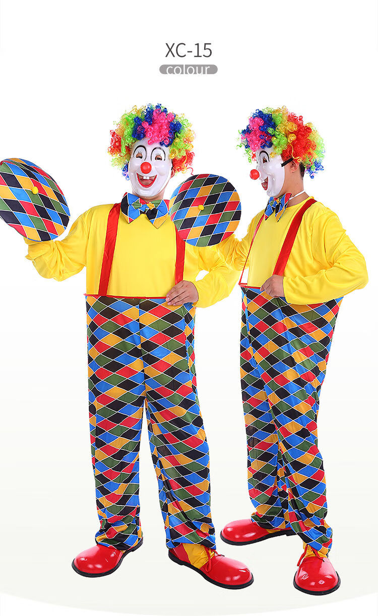 六一节儿童节表演服饰演出装扮男女款小丑服装小丑衣服套装xc32小丑