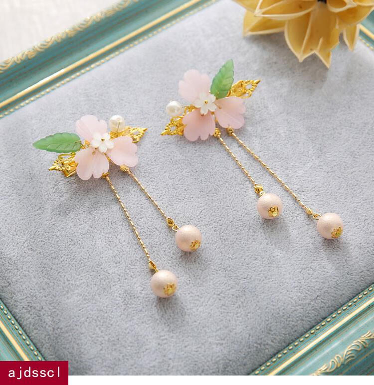 ajdsscl仙气汉服发饰头饰儿童发夹古风发饰女配饰流苏步摇古装饰品