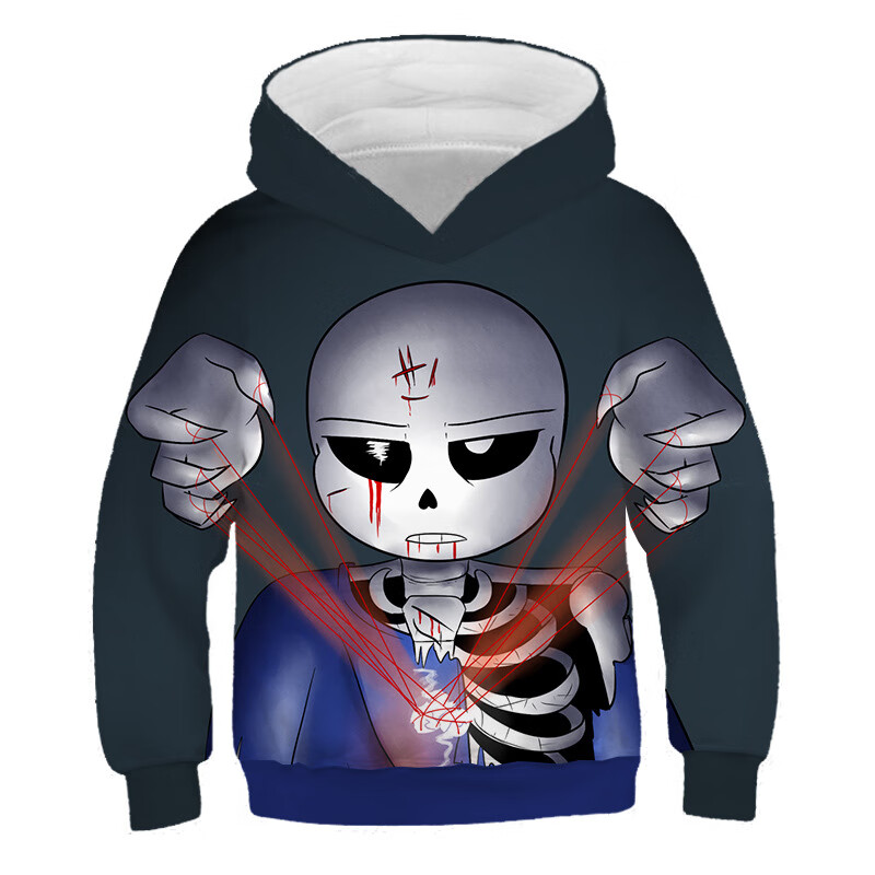 sans衣服 新品传说天下undertale sans连帽衫儿童卡通3d印花卫衣连帽