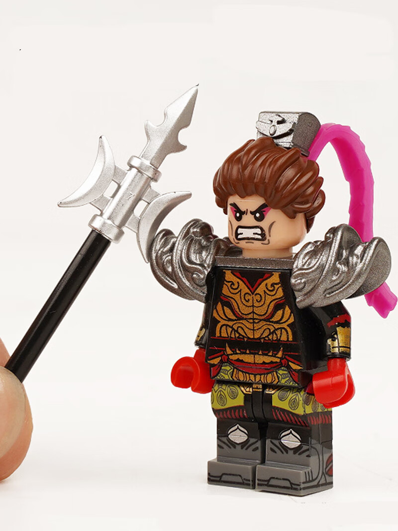 人仔公仔玩具拼装三国英雄玩偶12款全套关羽吕布拼插模型玩具 吕布