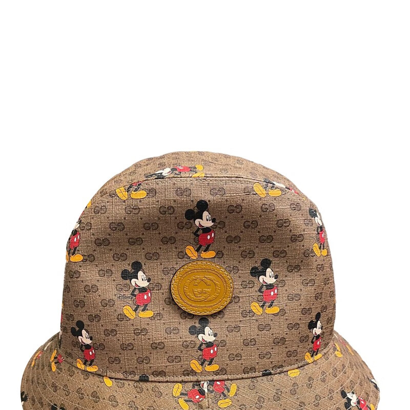 情人节礼物gucci古驰棕色xdisney米奇渔夫帽ai棕色m