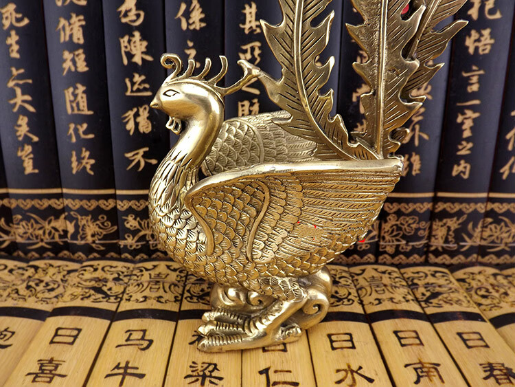 纯铜凤凰北方四方神朱雀风水摆件火凤凰增情缘纯铜朱雀孔雀摆设铜