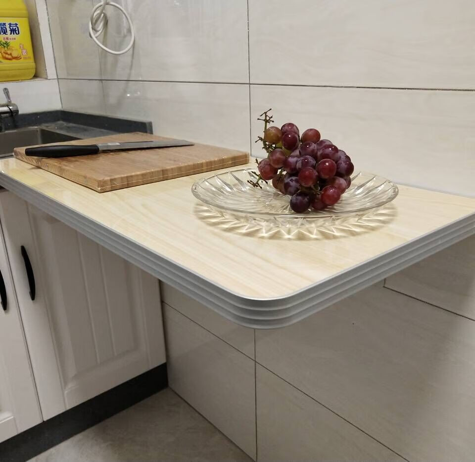 折叠桌餐桌家用小户型厨房操作台简易伸缩壁挂隐形墙上方吃饭桌子6030