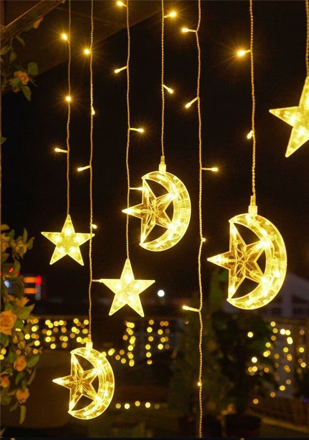 led网红星星灯少女心房间装饰灯卧室布置窗帘灯彩灯闪灯串满天星35米