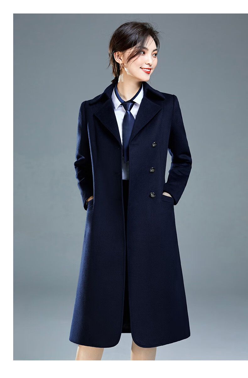 簘蕥 国航空姐制服大衣职业大衣女冬酒店前台工作服呢子外套修身长款