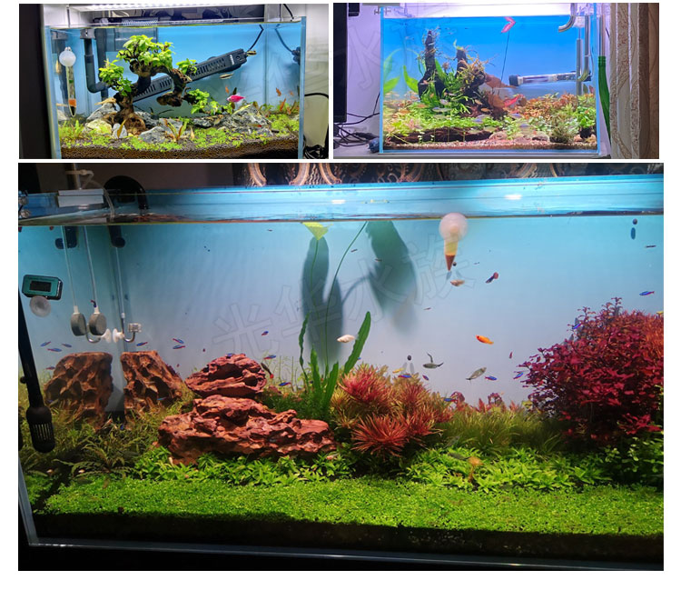 鱼缸背景纸画高清图3d立体鱼缸壁纸造景装饰水族缸底贴纸自粘蓝白青