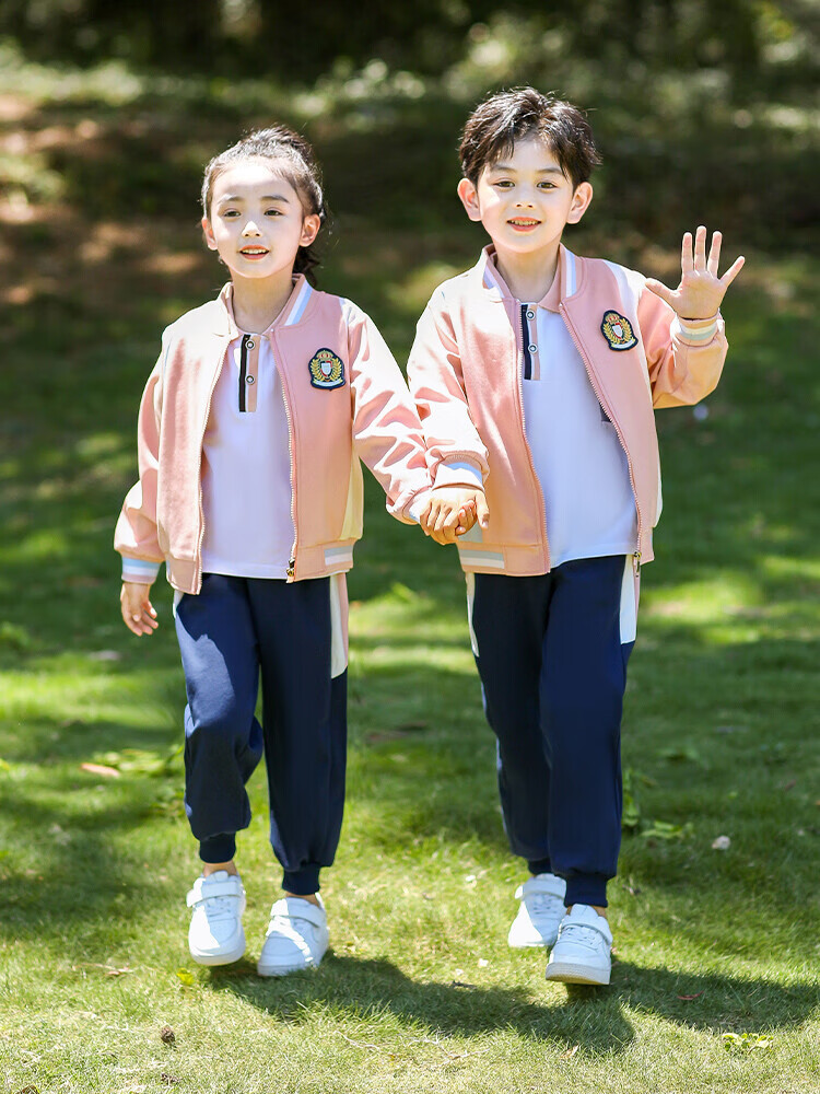 服秋季學院風兒童班服小學生校服春秋裝運動服四件套 綠色女生四件套