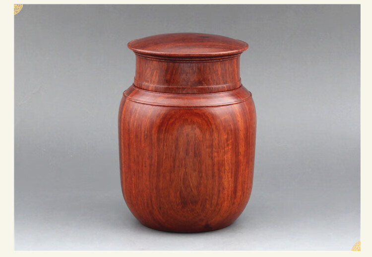 缅甸花梨茶仓带盖木瓶子醒茶罐中式古典 缅甸花梨a款小木罐-新品上市