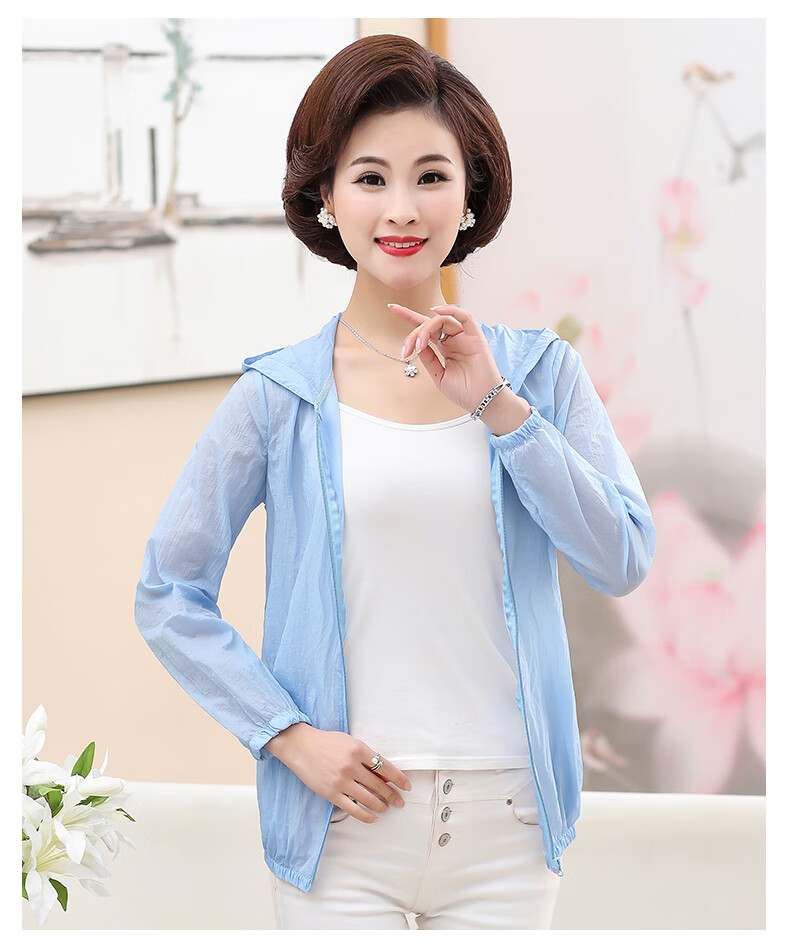 防晒衣中老年人透气的女妈妈夏天防晒服母亲节衣服薄款中年上衣中老年