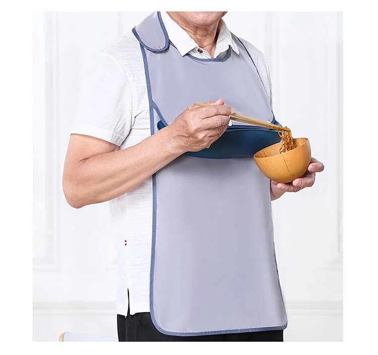 围嘴成人围兜围嘴饭兜口水兜硅胶老人成人防水围裙大号吃饭用的免洗