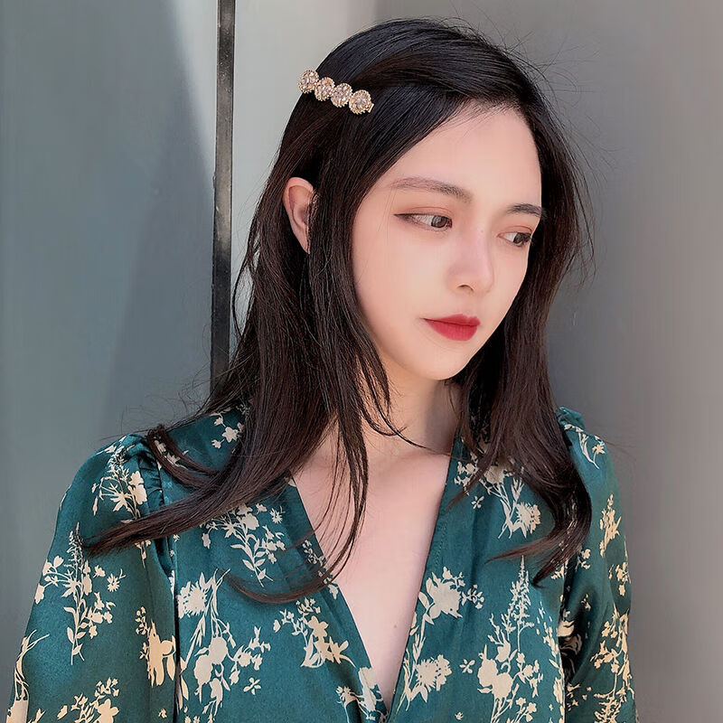 泫雅风韩国水晶发夹韩版网红少女边夹刘海成人发饰顶夹鸭嘴夹头饰 4