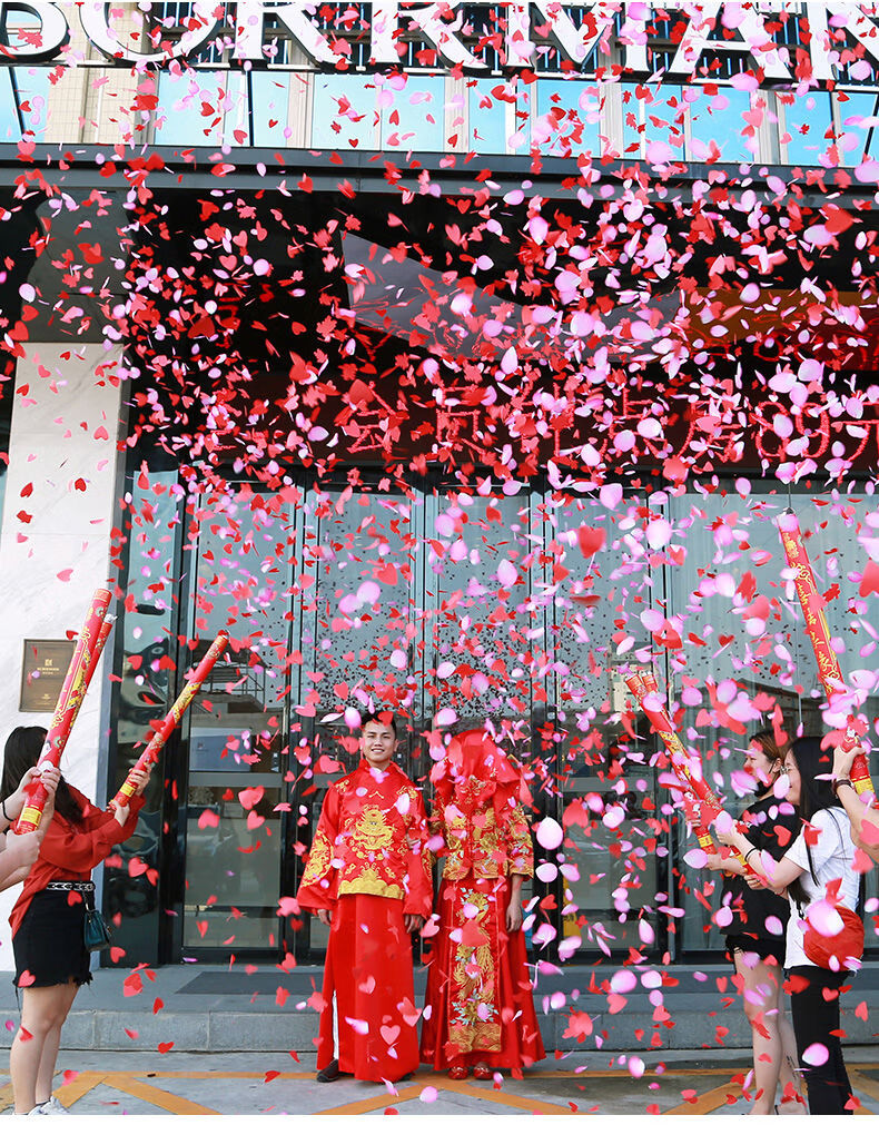 礼花弹 婚礼礼炮喷花筒喷彩带花瓣彩花筒结婚手持开业礼花筒 【永结