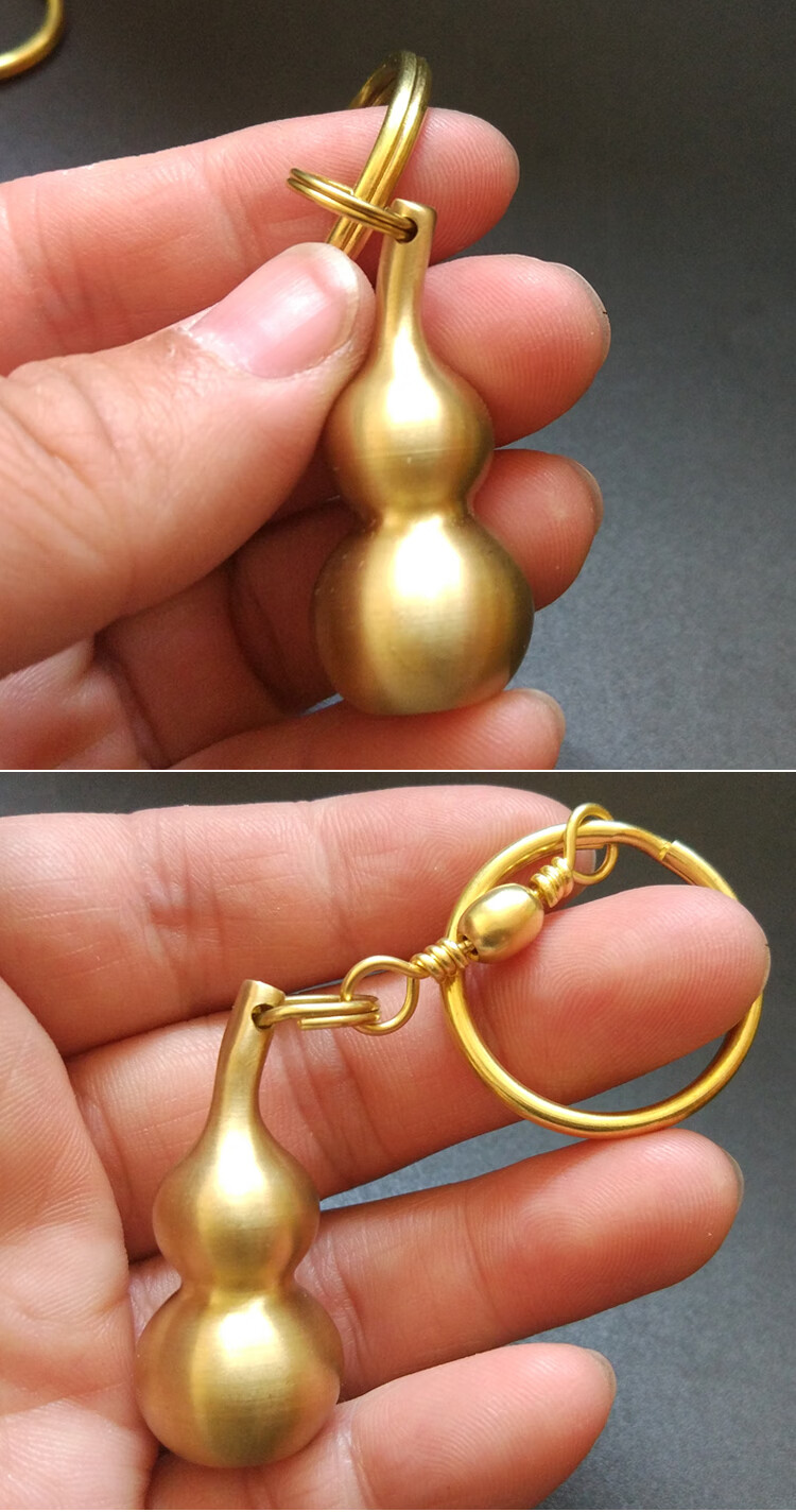 享惠油实心铜葫芦钥匙扣手工黄铜钥匙扣挂件平安葫芦汽车钥匙扣定制