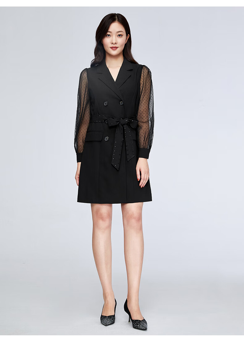 门店发货 百斯盾 2021春夏新款女装连衣裙 韩版休闲优雅气质收腰显瘦