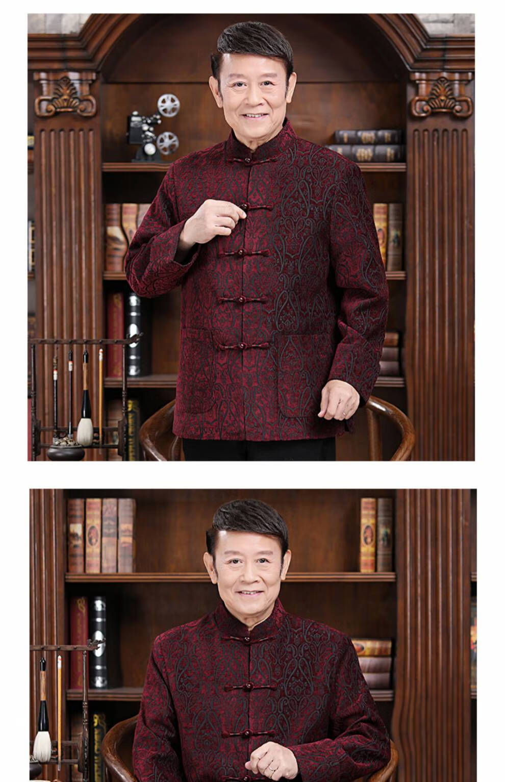 中式棉袄男中老年唐装老人衣服春秋季爷爷外套中国风爸爸冬装套装汉服