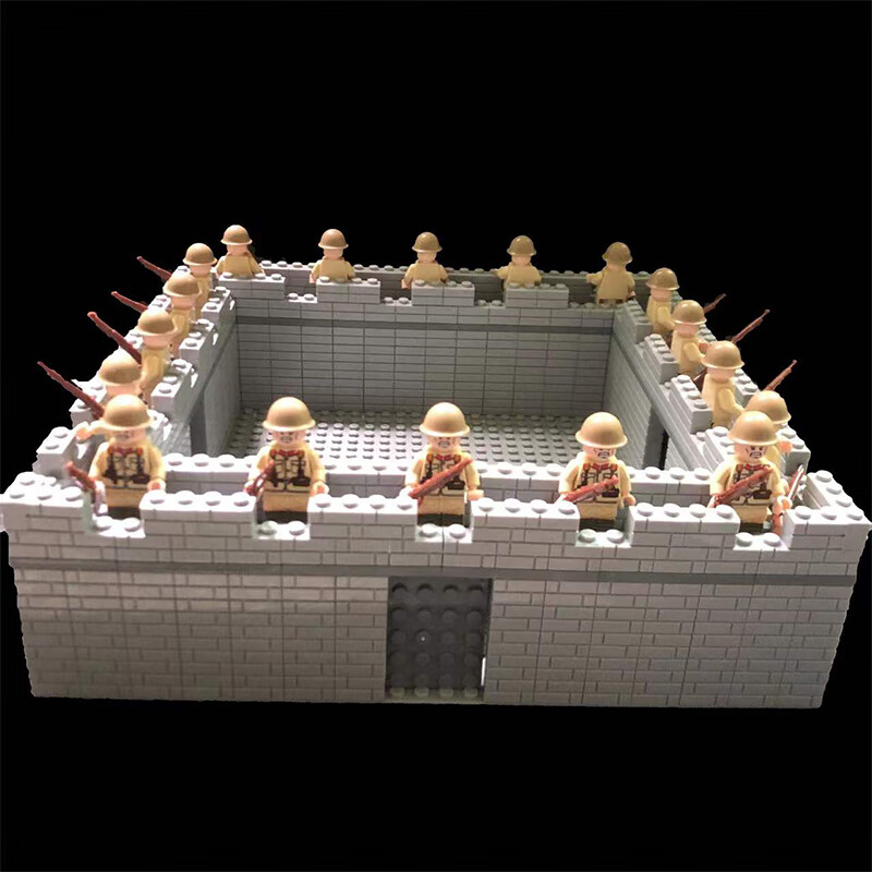 乐高lego古城堡建筑面砖小颗粒积木格纹墙砖围墙城墙场景diy拼装早教