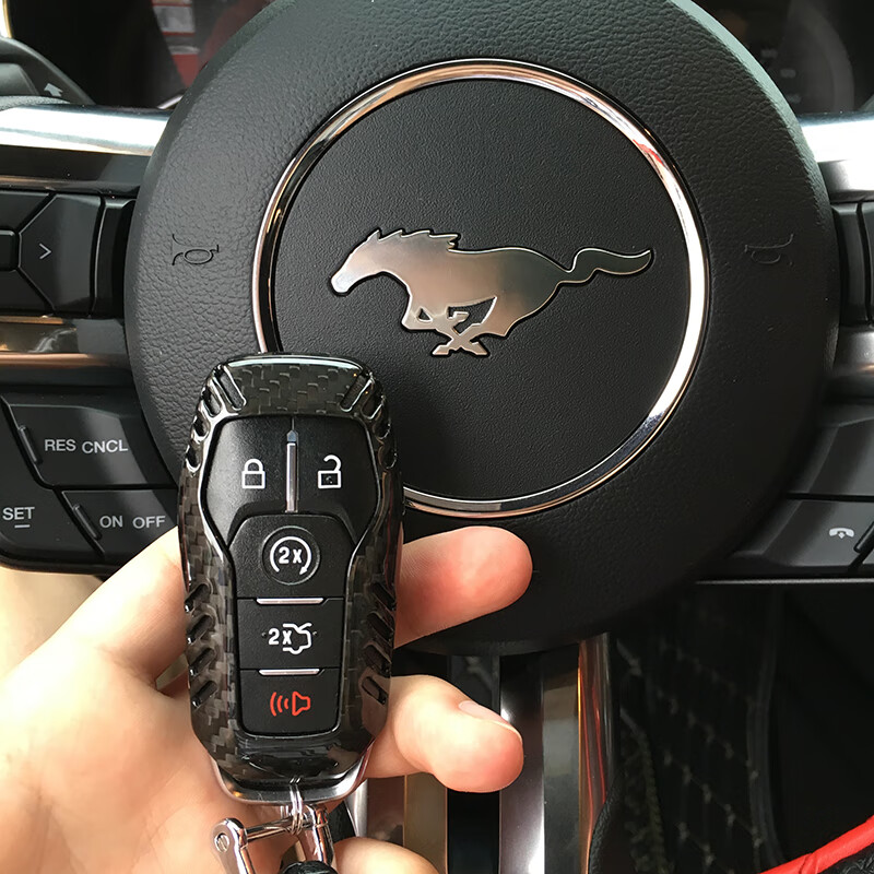 醉米(zuimi)真碳纤维 福特野马钥匙包 全新蒙迪欧福克斯f-150猛禽 锐
