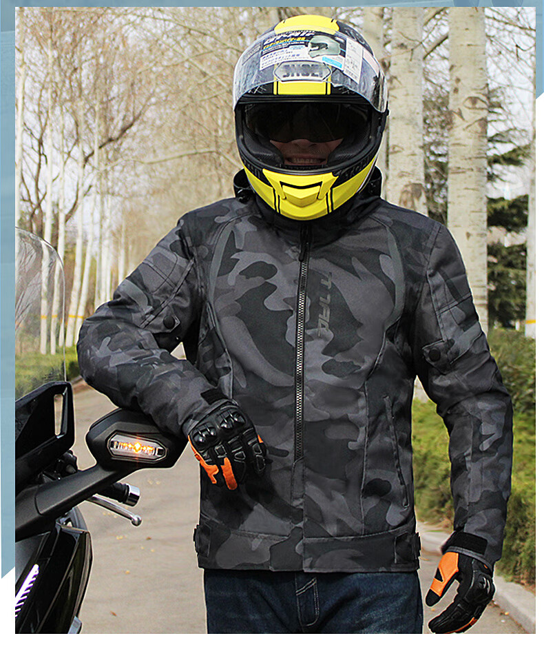 拓驰摩托车骑行服男女四季通用机车服套装蝙蝠夏季防水冬季 军绿色机