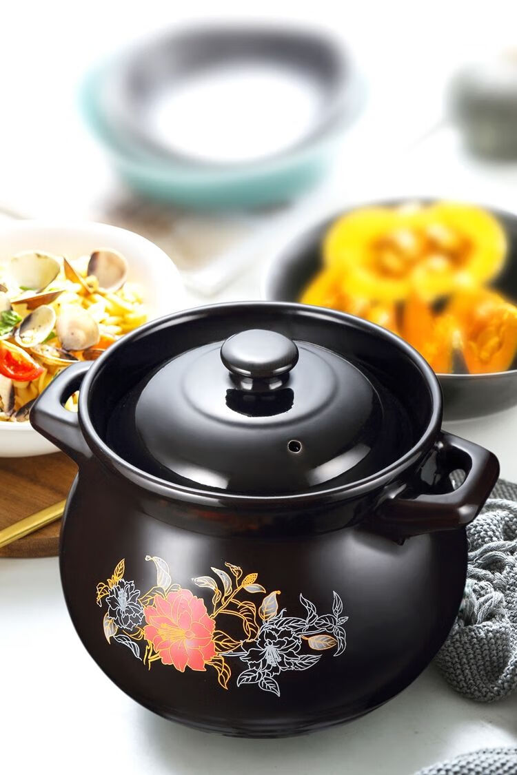 砂锅煲汤陶瓷养生沙锅炖锅明火燃气灶栀子28升23人加强