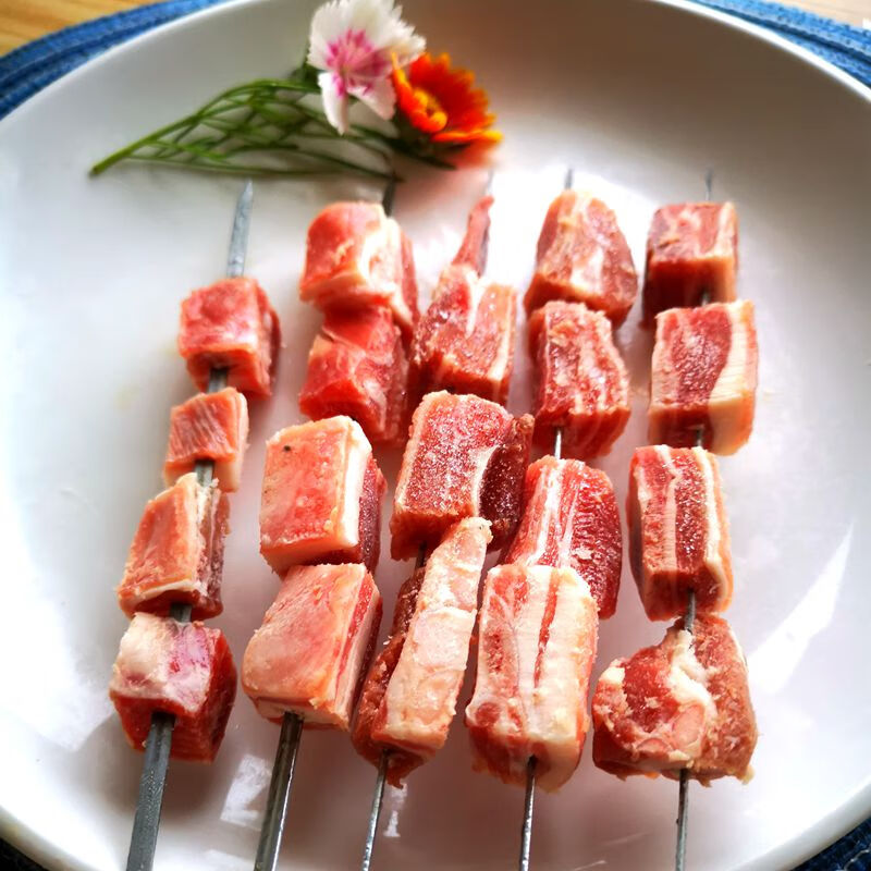 烧烤羊排串鲜羊排新鲜冷冻烧烤食材半成品烤肉串食品小吃10串一包