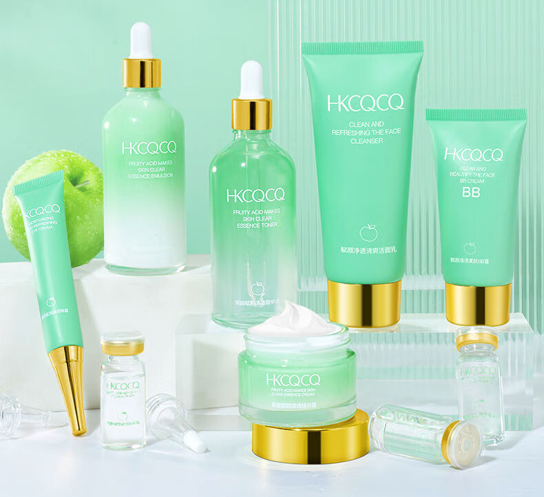 收缩毛孔亢皱去黑头滋润修复肌肤护肤品全套hkcqcq果酸九件套组合2