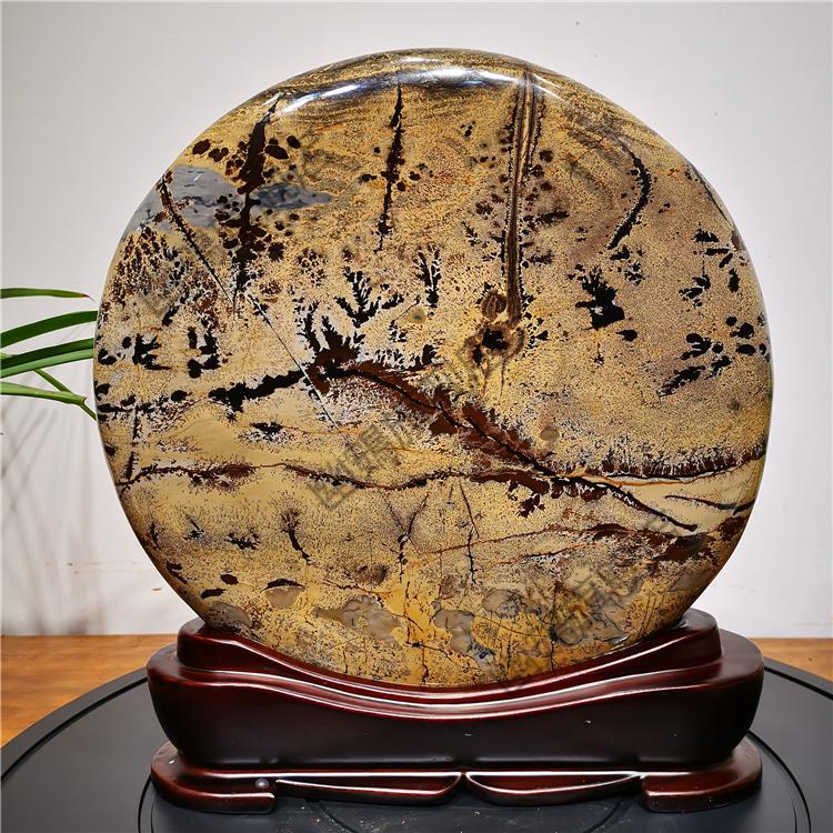 广西草花石摆件草花石天然水墨画国画石奇石天然玉石图案石画面石观赏