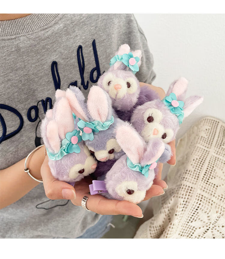 喜莱缘ins卡通可爱立体星黛露发夹2021新款毛绒公仔发圈头饰子鸭嘴