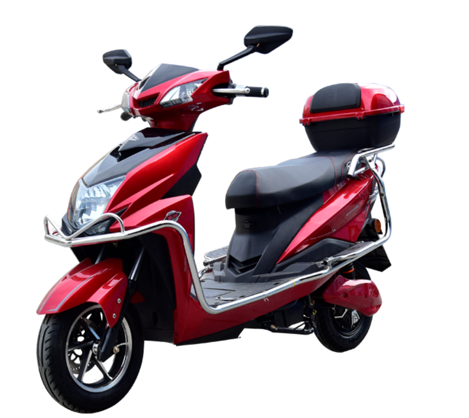 同款爱玛电动车成人高速电瓶车外卖长跑王60v72v电动摩托车踏板车红色