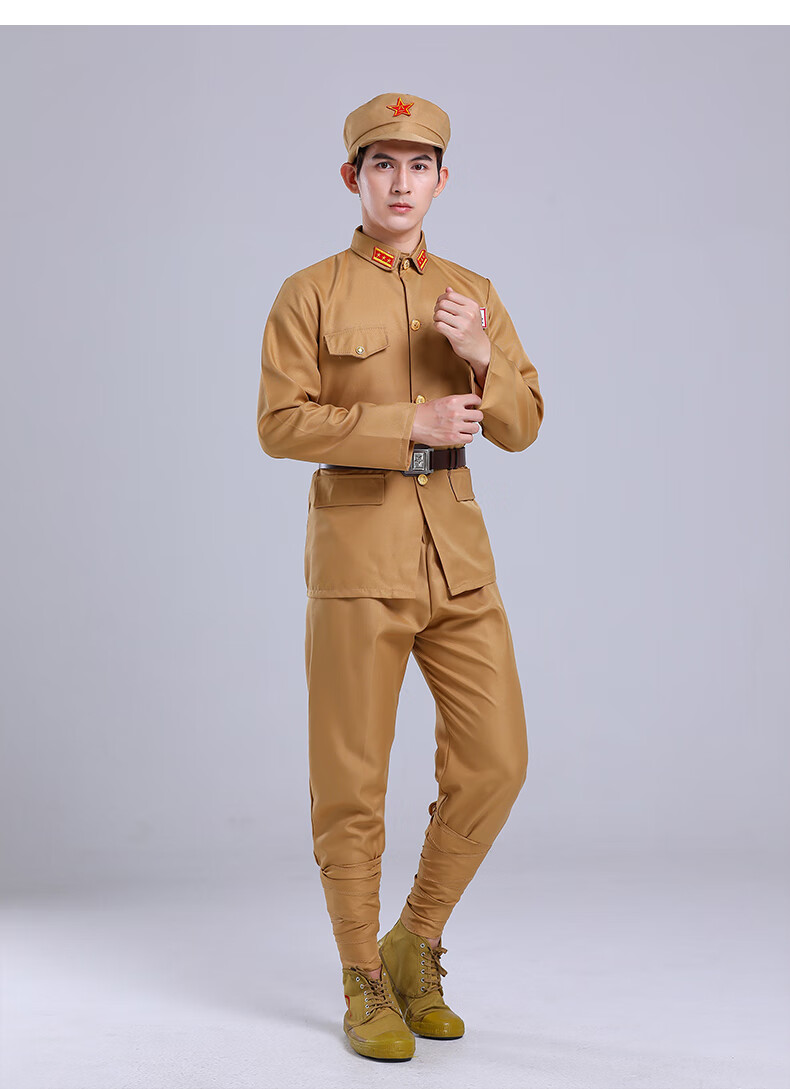 抗美援朝老式红中国人民志愿50式抗战表演出服装定制人民志愿军5件套l