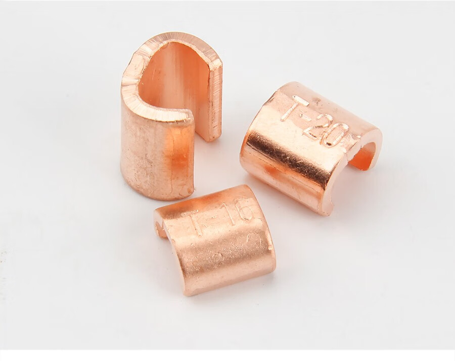 万特弗 c型铜接线夹 压线扣 电缆分支线夹 端子铜夹电线夹c型连接器