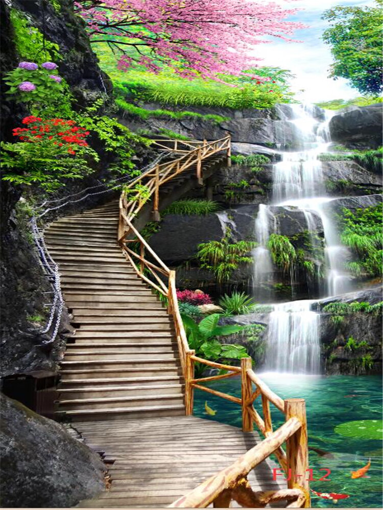 特价捡漏直播间山水风景背景布3d立体新款网红直播间主播装饰快手抖音