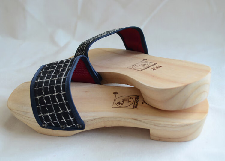 广西乡村土木鞋 怀旧木屐 元真牌纯木面环保木拖鞋男士大码拖鞋轻轻叶