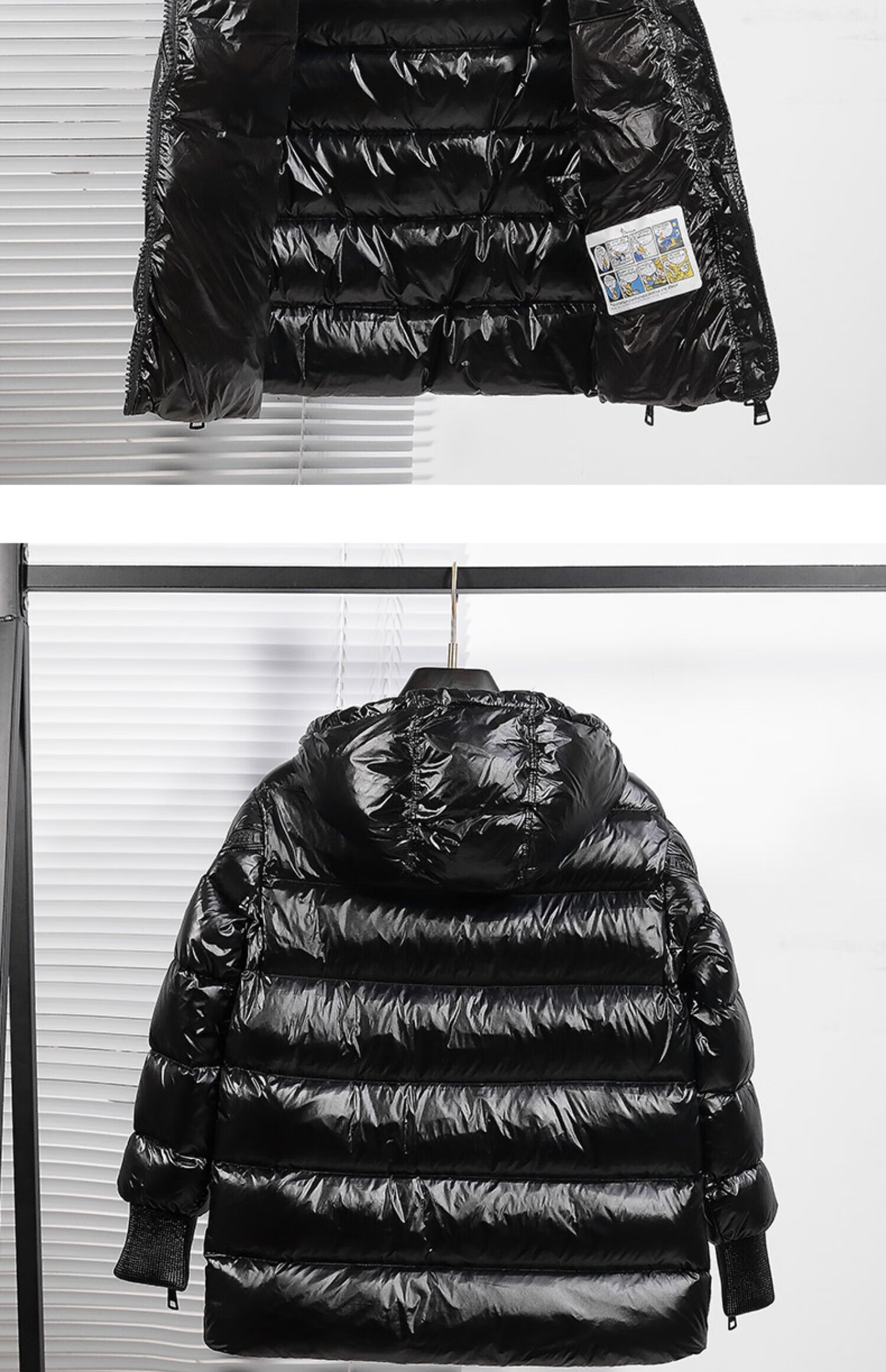 蒙口反季斜拉链m蒙家连帽羽绒服女2022年新款短款宽松时尚加厚潮外套