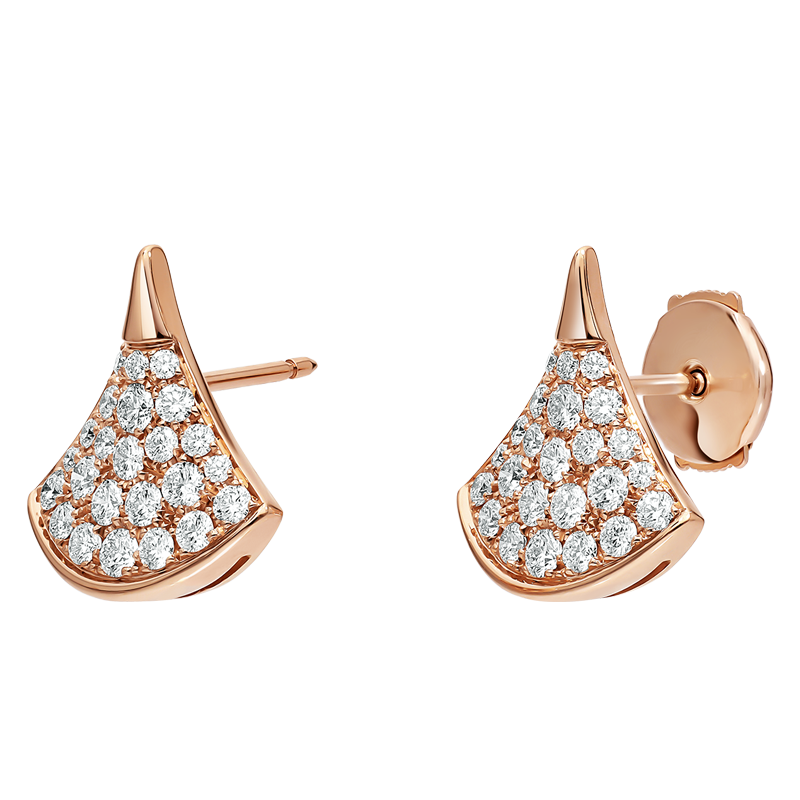 【正品联保】bvlgari 宝格丽女式密镶钻石divasdream耳针式耳环 玫瑰