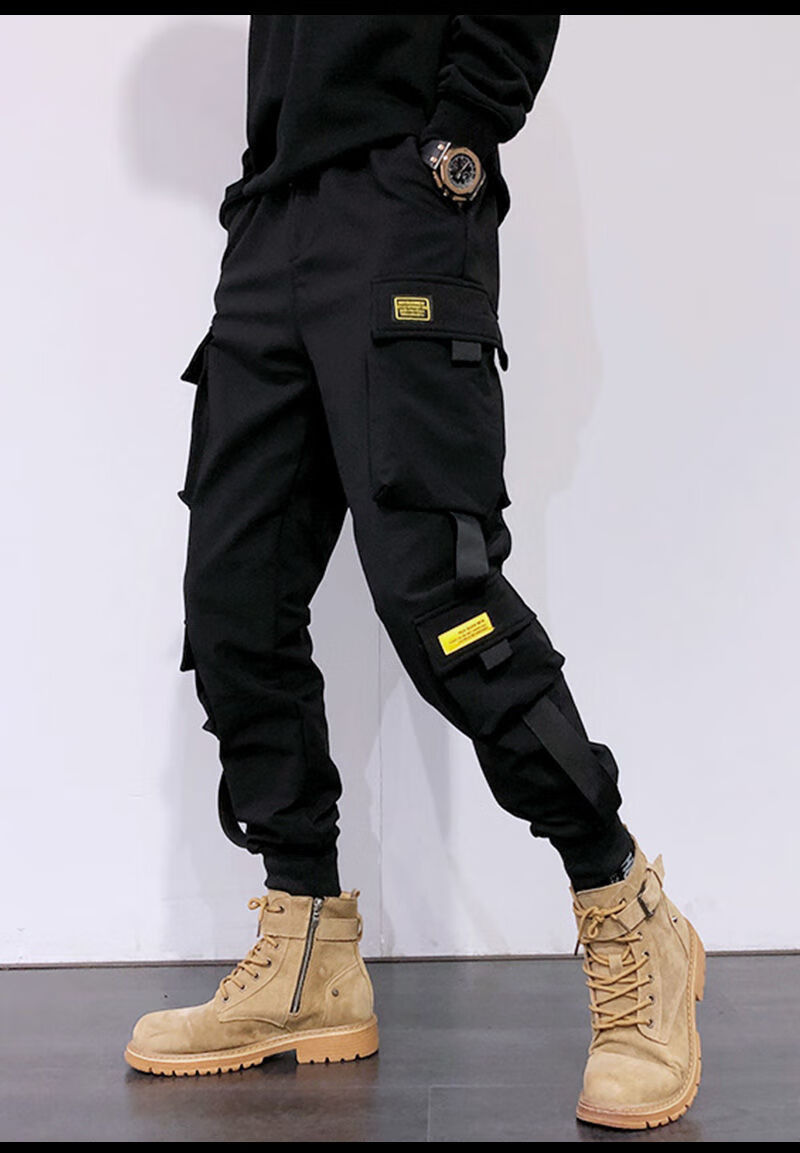 嘻哈束脚裤宽松潮流加绒韩版休闲裤子戈森凡常规款708黑色高品质xl