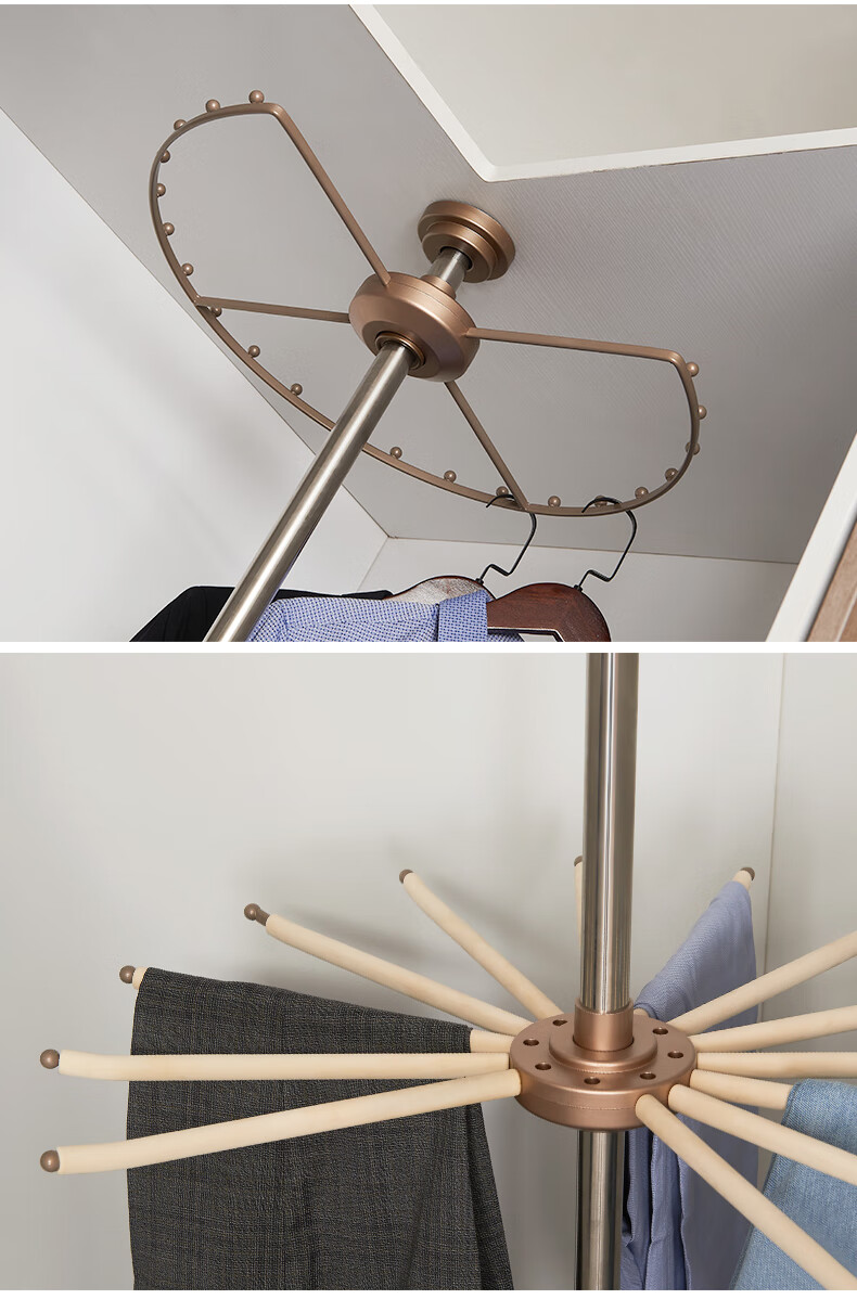 衣柜裤架收纳衣帽间置物架衣柜转角旋转架衣柜配件旋转衣架衣帽间单层