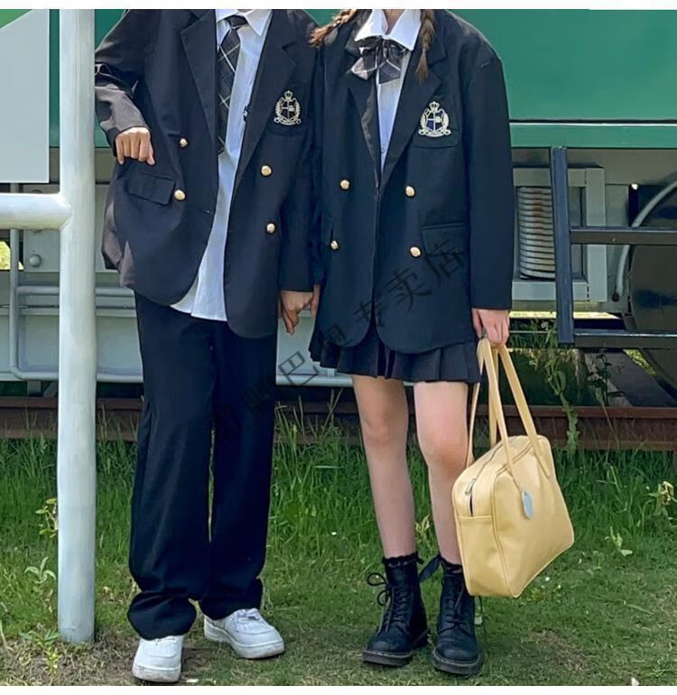 学院风dk制服套装男春秋季秋季西装dk情侣款套装潮流男女生学院风宽松